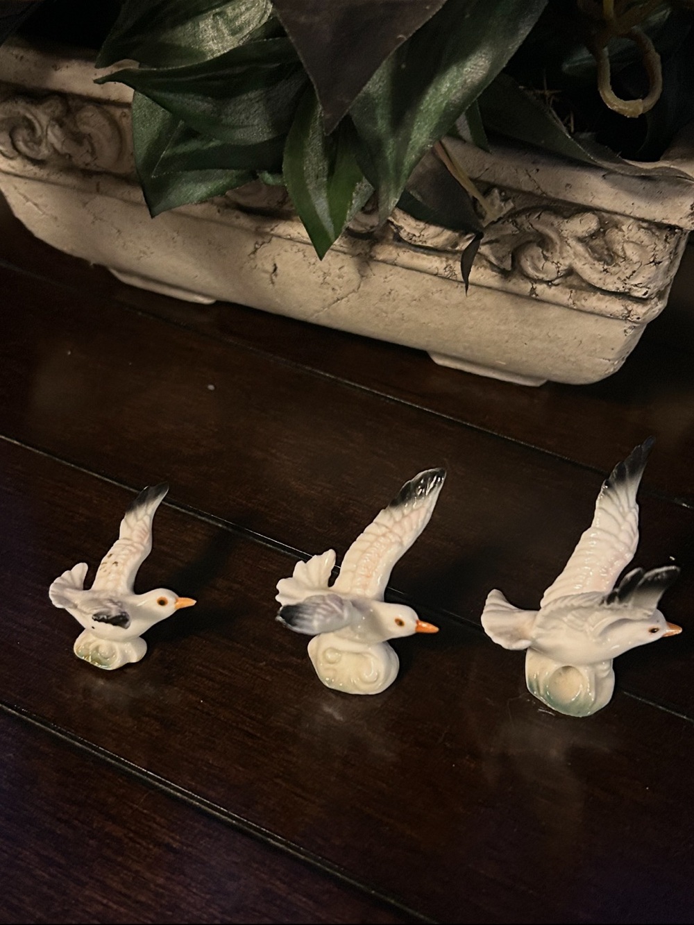 Vintage Bone China Seagull Bird Figurines Set of 3 Japan Style